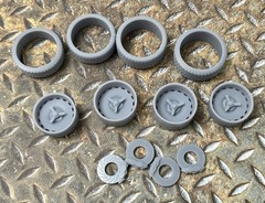 Resin 21/20 In. “Slotted Smoothie W/ Knock Offs” Model car Wheels/Tires 1/24