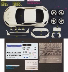 ZoomOn 1/24 Artisan Spirits GR86/BRZ Wide Body Transkit parts for Tamiya kit