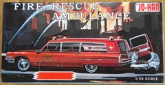 JO-HAN ’66 Cadillac Fire Rescue Ambulance 1/25 open box complete molded in white