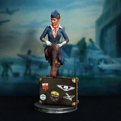 1/24 Scale Resin Figure Model Kit Stewardess Pinup Unassembled, Unpainted Model