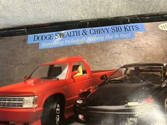 1991 Testors Dodge Stealth & Chevy S10, 1/20 Scale Model Kits, #986, Open Box