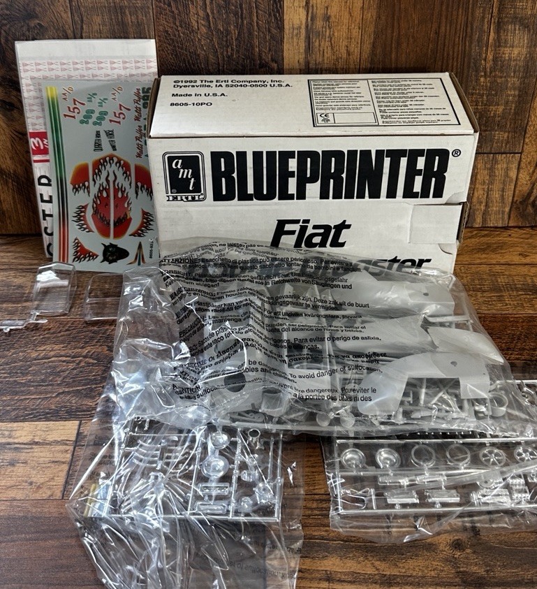 VINTAGE AMT 1/25 FIAT DOUBLE DRAGSTER 3 N’ 1 MODEL KIT