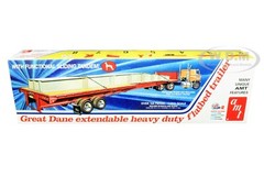 SKILL 3 MODEL KIT GREAT DANE EXTENDABLE HEAVY DUTY FLAT BED 1/25 BY AMT AMT1111