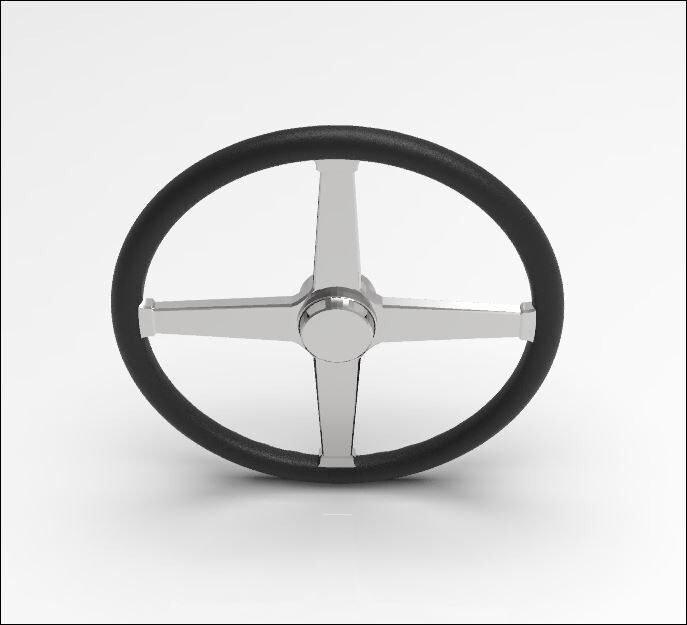1:8 17” Bell Four Spoke Steering Wheel. 50mm Unpainted Version For Sale.