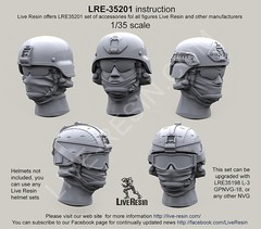 Live Resin 1/35 LRE-35201 Head with Balaclavas and Headsets for MICH Helmet