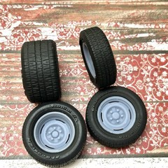 1/24 Scale: 15-inch “Steelies” Resin Wheels W/ Wide Rear Tires