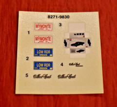 AMT 1970 Chevy Monte Carlo Decal Sheet 1/25