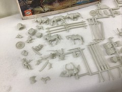Vintage UPC Western Figures Model Kit Cowboys Animals Guns Fence