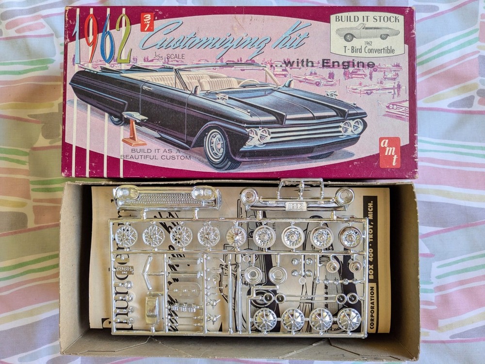 L@@K! *RARE ORIGINAL VINTAGE AMT 1962 THUNDERBIRD CV KIT **COMPLETE *SUPER NICE!