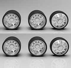 1:16 26” Semi Truck “Razor”Dually Wheels On Low Profile Tires (2 Fronts 4 Rears)
