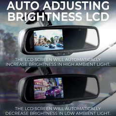 10.5 In. OEM Rear View Mirror with 4.3 In. LCD Screen and 170° Backup Camera Rea