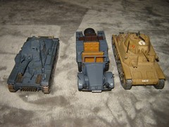 Built Military Vehicles 3 Painted Excellent Condition 1/72 Built Tanks & 6 wheel
