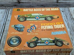 Vintage Aurora Ford GT Flying Tiger Plastic Model Race Car Kit 1:25