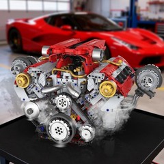 3168 Pcs Visible V8 Internal Combustion Ohc Engine Motor Working Model DIY Kit