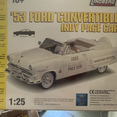 🏁Lindberg🏁1953 Ford⭐️Convertible⭐️Indy Pace Car 1/25 Model 500 Sealed