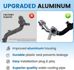 Upgrade aluminum engine coolant, radiator pipes and water pipes.Compatible with