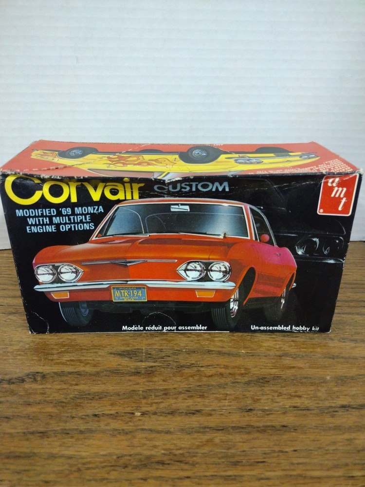 Vintage AMT 1969 Corsair Custom Plastic Model Car Kit Open Box Parts Are Sealed