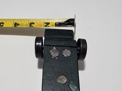 Vtg Pinewood Derby Custom Weighted Race Car Wood Racer OOAK Green Yellow Nickel