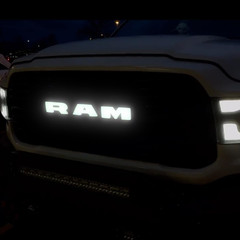 2019–2023 RAM 1500 Chrome Front Grille Emblem – White LED Lighted Badge