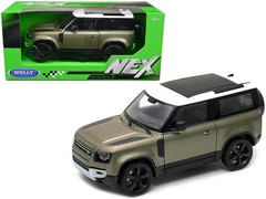 Welly 24110W-MGR 2020 Land Rover Defender Green Metallic with White