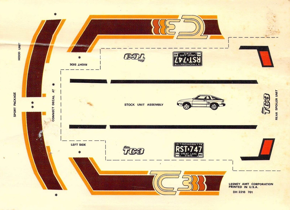 vintage decal stickers for model cars and trucks Lesney AMT TC3 4B2
