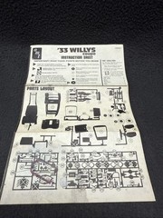 AMT ‘33 Willys Coupe Instructions Original Manual 2402 Gasser Hot Rod Custom