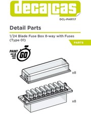 Decalcas 1/24 Scale Detail-Up Blade Fuse Box 8 way & fuses (Type 01) #DCL-PAR117