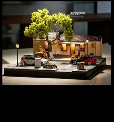 Collector 1:64 Coffee Shop Diorama Car Display Storage Decor Model