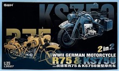 Great Wall Hobby 1/35 GWH L3527 WWII German Motorcycle R75 & KS750 2 in 2 New