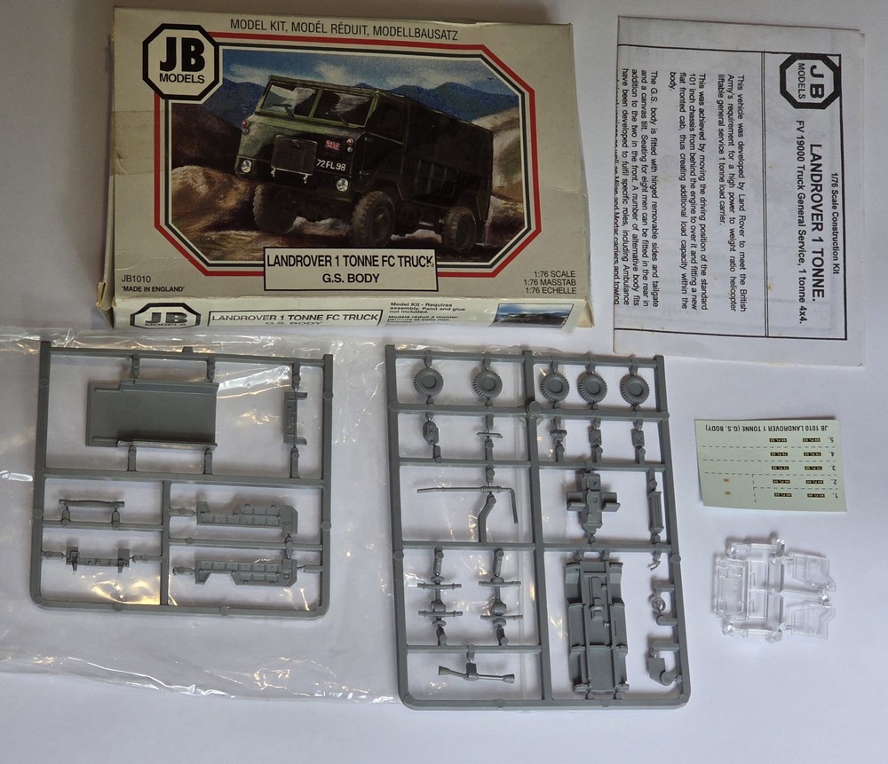 JB Models Landrover 1 Tonne FC Truck GS Body 1:76 model kit JB1010 New Open Box