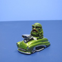 Jimmy Flintstone resin Lil Shitzz “The Creature” aboard a ’49 Merc LS6