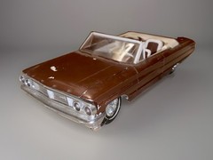 AMT 1:25 Scale Original 1964 Ford Galaxie 500XL Built Plastic Model Car W/Lights