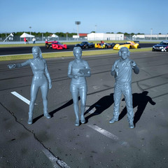 Race Day Figures Set of 3 Resin 3d printed Unpainted Racing Team Model Car