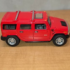 2008 RED Hummer H2 SUV, Kinsmart, Diecast Model Toy Car, 5”, 1/40 scale