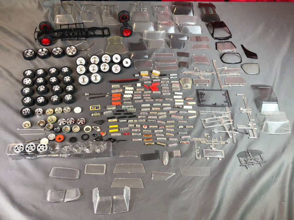 Vintage Model Car Kit Parts 1:24 1:25 JUNKYARD LOT TIRES WINDSHIELD + More!