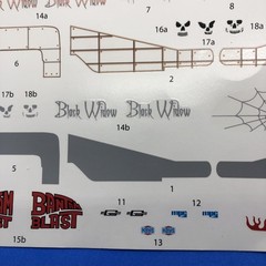 FOB Bantam Blast Black Widow Fuel Altered DECAL SHEET 1:25 SeRch LBR Model Parts