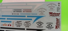Decal Sheet Diamond Reo 1/25 AMT Black Blue White Stripes Dash License Plates