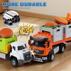 GLW Food Transport Truck Toy for Age 3-8 Kids – 1:55 Alloy 10 Inch, Green