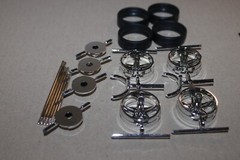 STAR DOUBLE SPOKE scale model wheels rims with TIRES brake discs metal axles