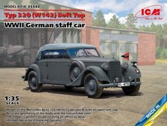 ICM 35542 Typ 320 W142 WWII German staff car with canopy raised 1/35 Model kit