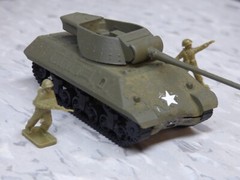 Roco Minitanks Painted WWII US M-36 Tank Destroyer & Airfix Soldiers Lot #7027B