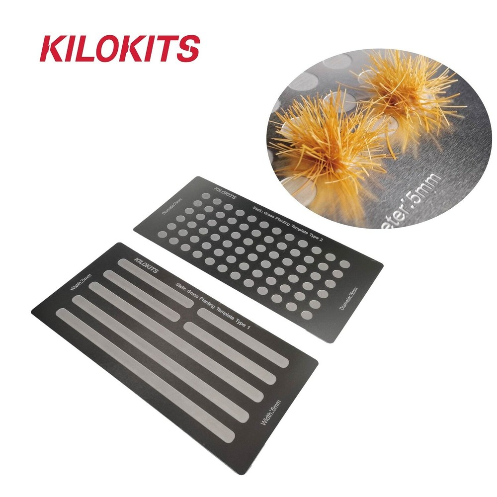 KILOKITS 2PCS Static Grass Planting Template Tool Railway Scenery 1/35 1/72 1/87