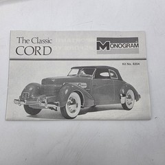 Monogram Cord 812 Convertible 1/24 Model Kit Unbuilt Vintage, UNSURE if complete