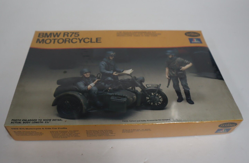 Vintage 1979 Italaerei/Testers German BMW R75 Motorcycle Model kit SEALED MD143