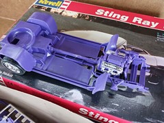 Revell Sting Ray III, AMT Ford ’29 Model A, Partially Assembled.