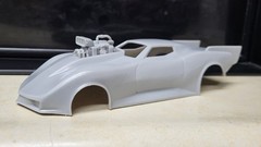 1/24 scale resin 3d printed C3 Corvette Blown Pro Mod drag body model slot car