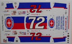 NASCAR DECAL #72 FIRST NATIONAL CITY 1978 OLDSMOBILE 442 BENNY PARSONS 1/25