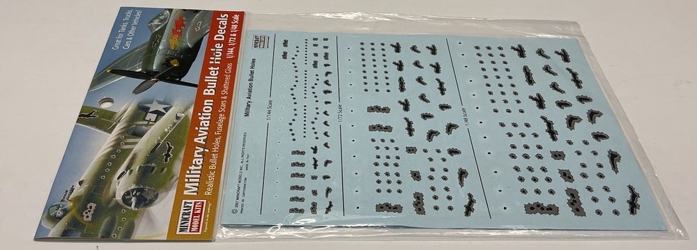 Minecraft Decals 1:24-1:25 Scale Military Aviation Bullet Hole Decals New