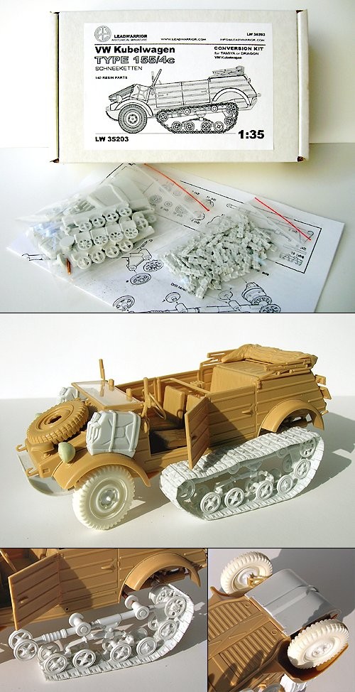 1/35 VW Kubelwagen Typ-155/4C Halftrack Schneeketten Set for Tamiya/DML LLW35203