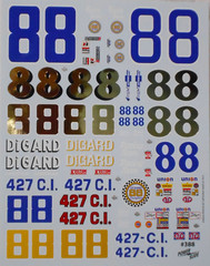 NASCAR DECAL #88 DiGARD RACING 1973-1974 CHEVROLET CHEVELLE DONNIE ALLISON 1/25